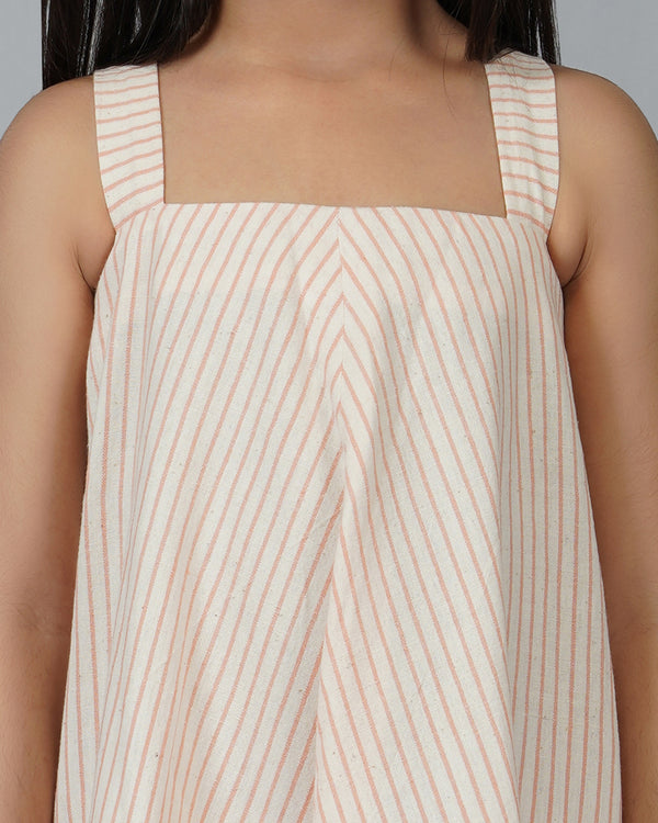 Little Cado Peach stripes swing dress