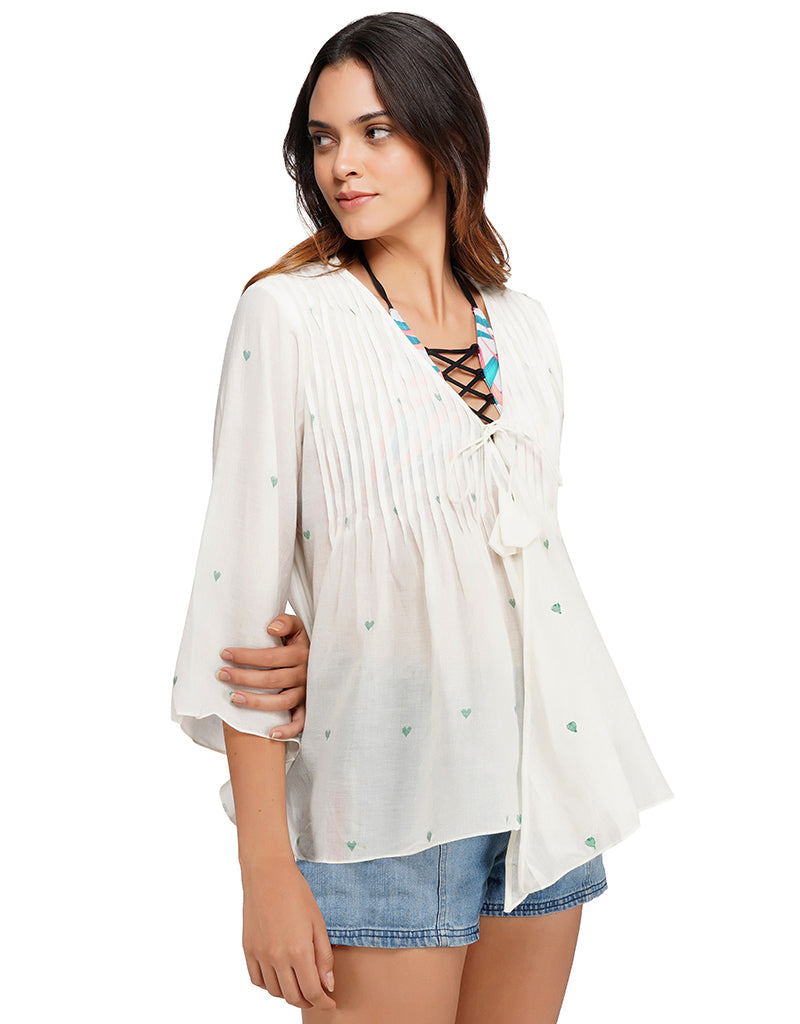 Pintuck trademark overlay top