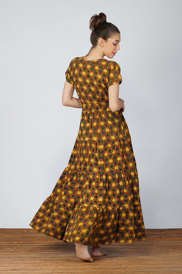 Star Ajrak Bamboo Dress