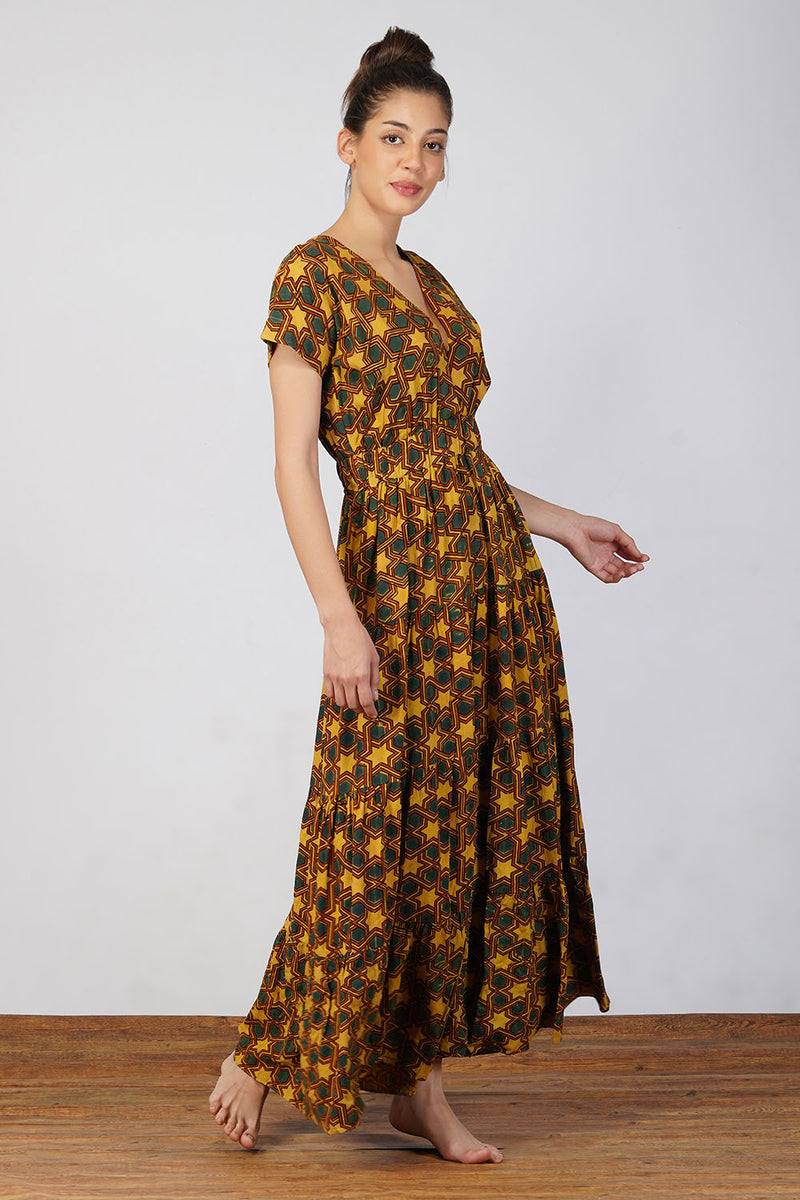 Star Ajrak Bamboo Dress