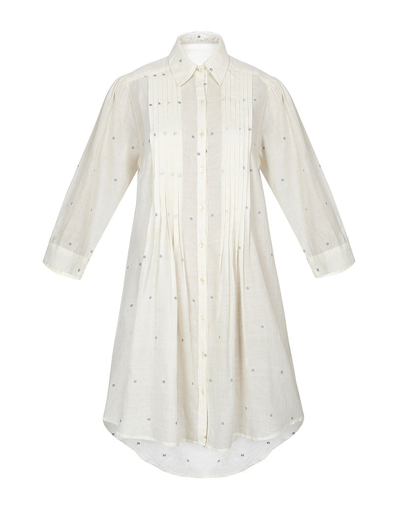 Pin Tucks Shirt Dress