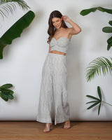 BUSTIER WITH FLARE PANTS