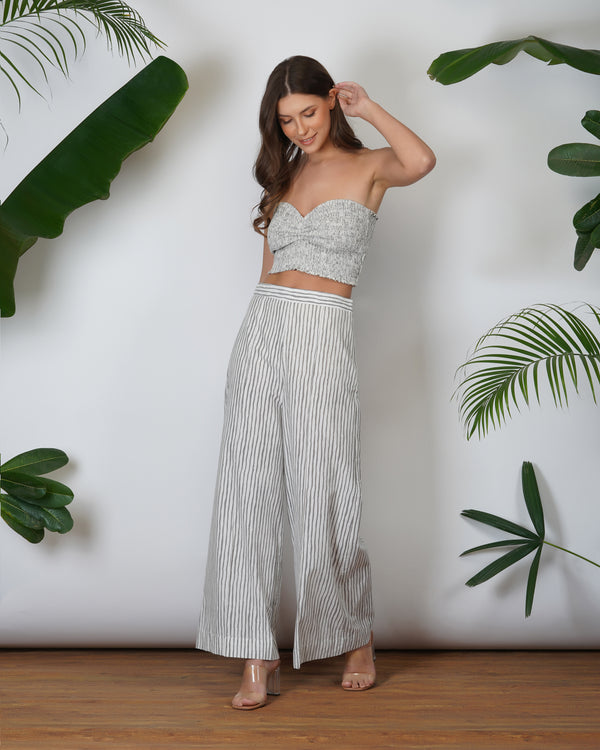 BUSTIER WITH FLARE PANTS