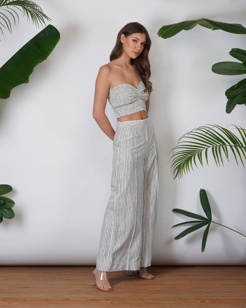 BUSTIER WITH FLARE PANTS