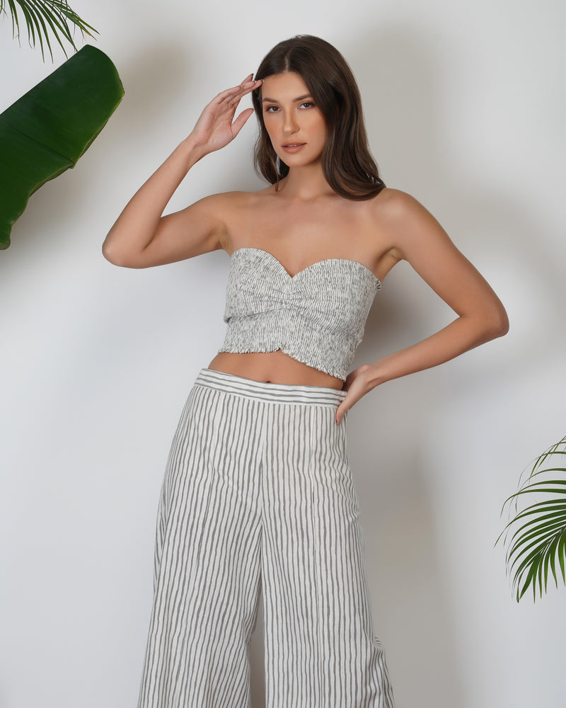 BUSTIER WITH FLARE PANTS