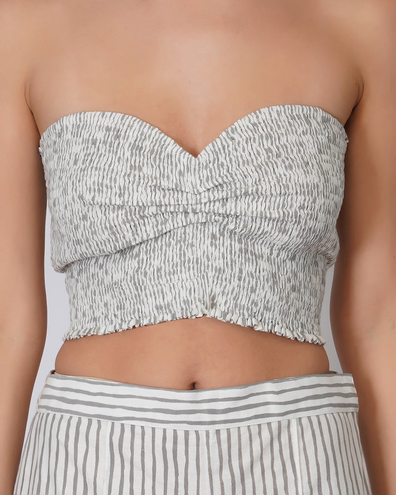 BUSTIER WITH FLARE PANTS