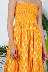 Yellow Ikat Tier Dress